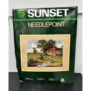 1983 Sunset Needlepoint English Countryside Beth Rienstra RTM Ki 100% Wool Yarn